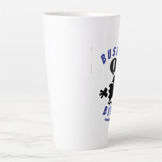 Een late mok met de Busted Bird logo (Voorkant)