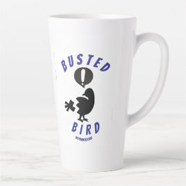 Een late mok met de Busted Bird logo