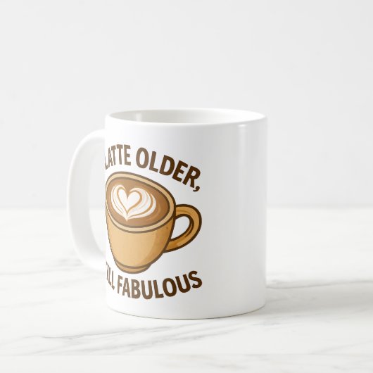 Een late oudere, nog steeds fantastisch - grappige koffiemok (Voorkant links)