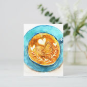 Een latte met liefde briefkaart (Staand voorkant)