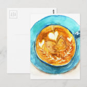 Een latte met liefde briefkaart (Voorkant / Achterkant)