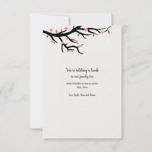 Een ledemaat toevoegen zwangerschapsaankondiging kaart (Voorkant)