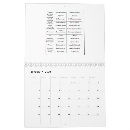 Een "Leer Russisch"-assistent Kalender (Jan 2026)