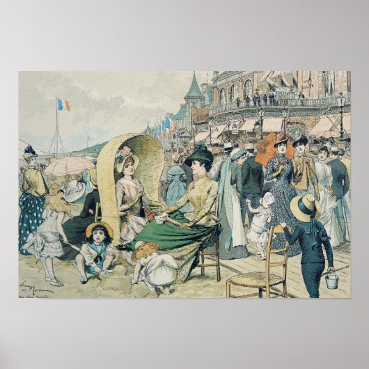 Een legant strand, 1887 poster (Voorkant)