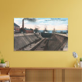 Een lege droogdok, marinescheepswerf canvas afdruk (Insitu (Woonkamer))