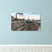 Een lege droogdok, marinescheepswerf canvas afdruk (Insitu (Houten vloer))