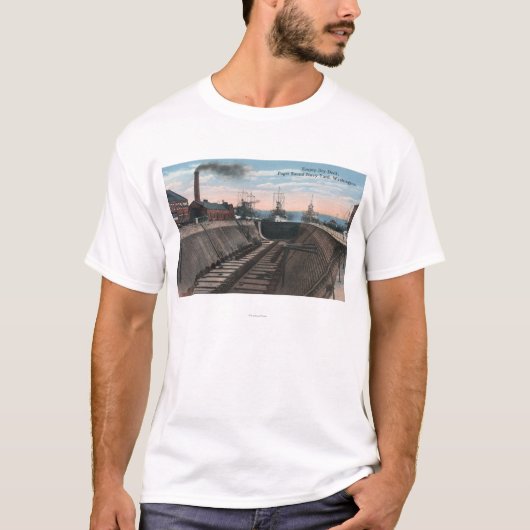 Een lege droogdok, marinescheepswerf t-shirt (Voorkant)