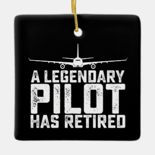 Een legendarische piloot is met pensioen Een pensi Keramisch Ornament