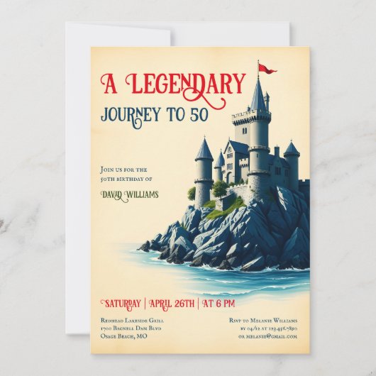 Een legendarische reis  Castle 50e verjaardag Kaart (Voorkant)