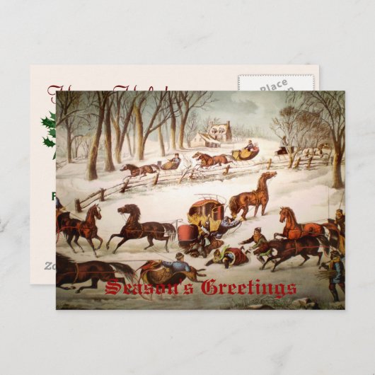 Een lekkage op de Kaart van de sneeuwkerst (Voorkant / Achterkant)