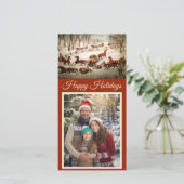 Een lekkage op de sneeuwkerstkaart feestdagenkaart (Staand voorkant)