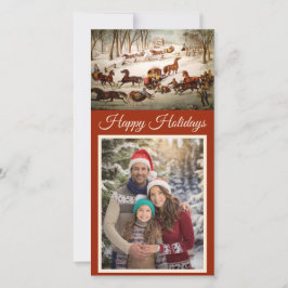 Een lekkage op de sneeuwkerstkaart feestdagenkaart