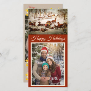 Een lekkage op de sneeuwkerstkaart feestdagenkaart