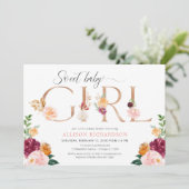 Een lekker meisje met roos goudbruine douche kaart (Staand voorkant)