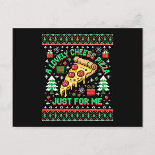 Een Lekkere Kaaspizza Alleen Voor Mij Kerstmis Lel Feestdagenkaart