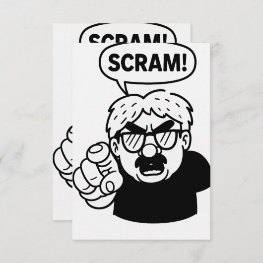 Een lelijk Amerikaans Wenskaart - SCRAM! Bedankkaart (Voorkant / Achterkant)