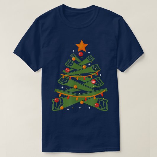 Een lelijk kerstontwerp met een kerstboom gemaakt  t-shirt (Design voorkant)