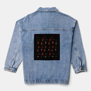 Een lelijk kerstpatroon denim jacket