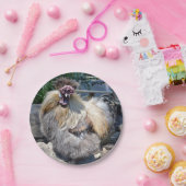 Een lelijke pluizige kip, papieren bordje (Feest)