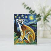 Een Lemur in de Sterrennacht Briefkaart (Staand voorkant)