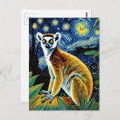 Een Lemur in de Sterrennacht Briefkaart (Voorkant / Achterkant)
