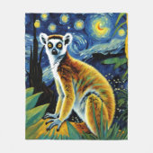 Een Lemur in de Sterrennacht Fleece Deken (Voorkant)