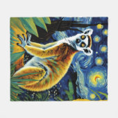 Een Lemur in de Sterrennacht Fleece Deken (Voorkant (Horizontaal))