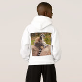 een lemur op Kinderen Fleece Pullover Hoodie (Achterkant volledig)