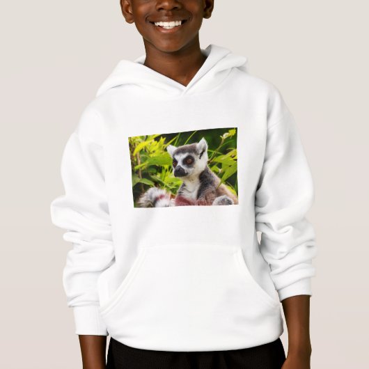 een lemur op Kinderen Fleece Pullover Hoodie (Voorkant)