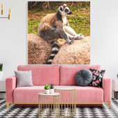 een lemur van madagascar op uitgerekte canvas afdruk (Insitu (Woonkamer))