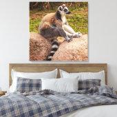 een lemur van madagascar op uitgerekte canvas afdruk (Insitu (Slaapkamer))