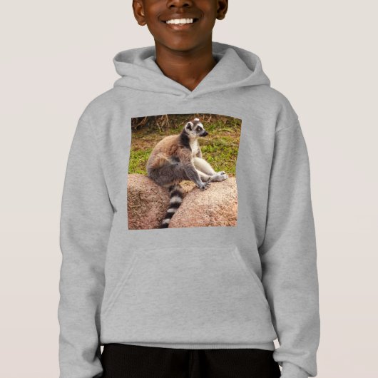 een lemur van Madagaskar op pullover hoodie (Voorkant)