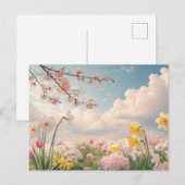 Een lente bloem achtergrond briefkaart (Voorkant / Achterkant)