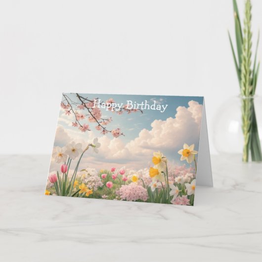 Een lente bloem achtergrond kaart (Voorkant)