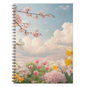 Een lente bloem achtergrond notitieboek