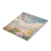 Een lente bloem achtergrond tegeltje (Zijkant)