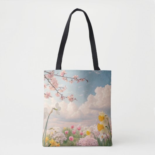 Een lente bloem achtergrond tote bag (Voorkant)