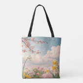 Een lente bloem achtergrond tote bag (Achterkant)