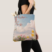 Een lente bloem achtergrond tote bag (Dichtbij)