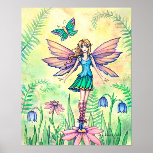 Eén lente dag bloem fee kunst poster (Voorkant)