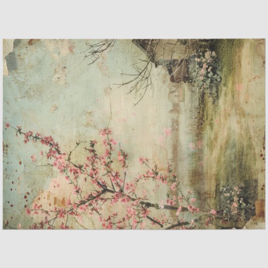 Een lente-ephemera-serie ontwerp #14 tissuepapier (Voorkant)