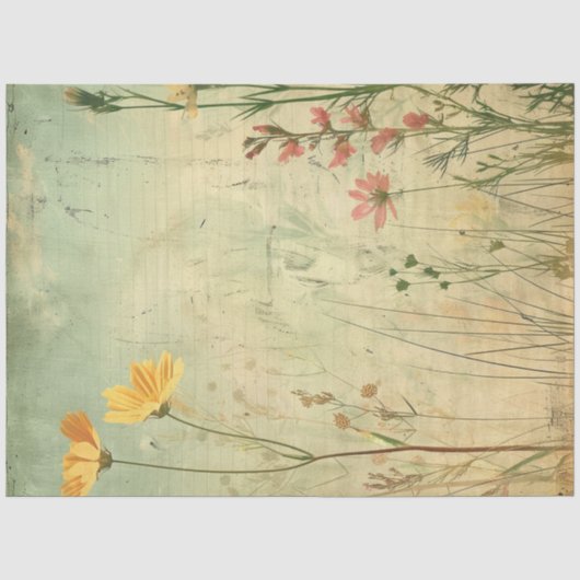 Een lente-ephemera-serie ontwerp #19 tissuepapier (Voorkant)
