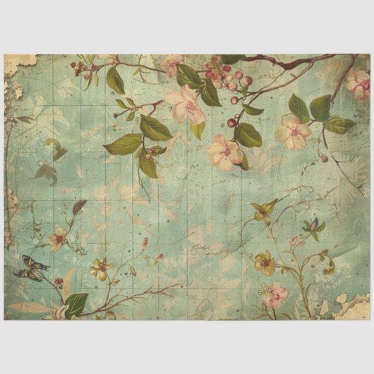 Een lente-ephemera-serie ontwerp #4 tissuepapier (Voorkant)