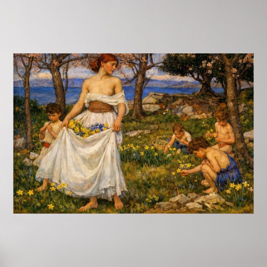 Een Lente Lied door John William Waterhouse Poster (Voorkant)