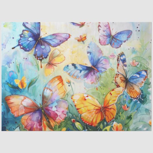Een lente vlinder serie ontwerp #18 tissuepapier (Voorkant)