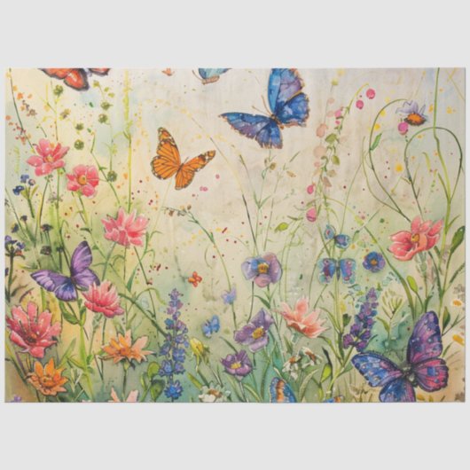 Een lente vlinder serie ontwerp #20 tissuepapier (Voorkant)