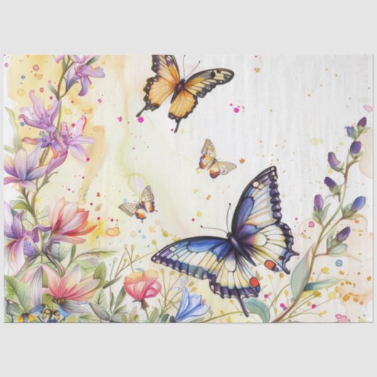 Een lente vlinder serie ontwerp #4 tissuepapier (Voorkant)