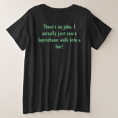 Een Leprechaun loopt in een bar plus Grootte Shirt (Design achterkant)