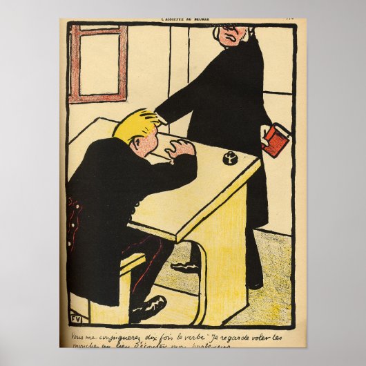 Een leraar berispt zijn leerling van criminelen poster (Voorkant)
