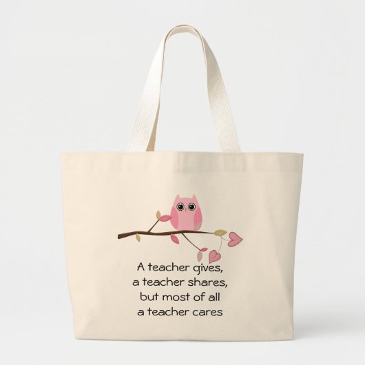 Een leraar geeft om grote tote bag (Voorkant)